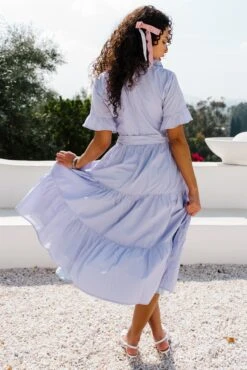 Sutton Dress In Pinstripe -Ivy City Co SuttonDressPinstripe Summer1 CAPoolhouse 16