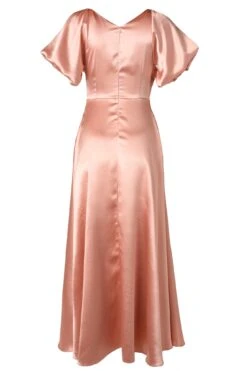 Tessie Dress In Apricot Crush -Ivy City Co TessieDressinApriocotSatin1