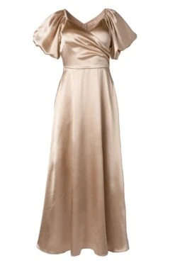Tessie Dress In Champagne -Ivy City Co TessieDressinChampagneSatin