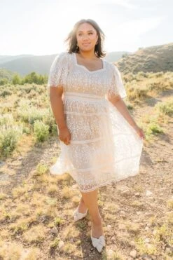 Venice Dress With Flutter Sleeves In Champagne - FINAL SALE -Ivy City Co Venice Flutter Sleeve 28 890012