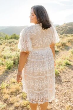 Venice Dress With Flutter Sleeves In Champagne - FINAL SALE -Ivy City Co Venice Flutter Sleeve 33 418704