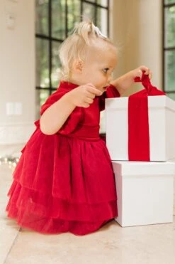 Baby Cosette Dress Set In Red - FINAL SALE -Ivy City Co WEB HOLIDAY1 cosettegreen 3888 717584
