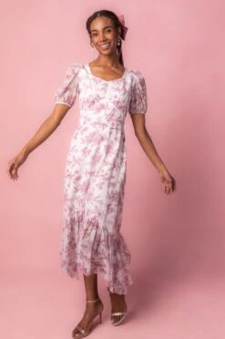 Wren Dress In Pink Toile - FINAL SALE -Ivy City Co Wren Studio Easter 3 690119