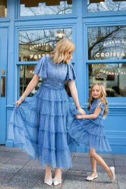 Mini Anastasia Dress In Tufts Blue - FINAL SALE -Ivy City Co anastasia momandme 0030
