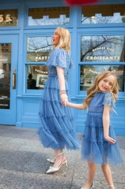 Mini Anastasia Dress In Tufts Blue - FINAL SALE -Ivy City Co anastasia momandme 0035
