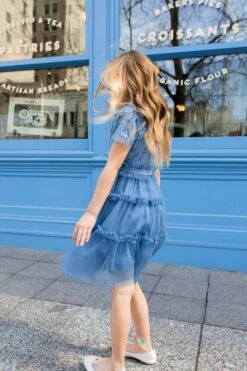 Mini Anastasia Dress In Tufts Blue - FINAL SALE -Ivy City Co anastasia momandme 0090
