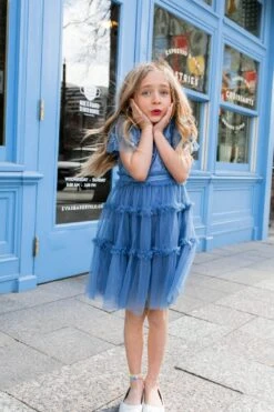Mini Anastasia Dress In Tufts Blue - FINAL SALE -Ivy City Co anastasia momandme 0098