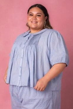 Betty Blouse In Blue -Ivy City Co bettyblue studio 03 365638