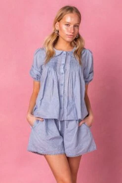 Betty Blouse In Blue -Ivy City Co bettyblue studio 09 508697