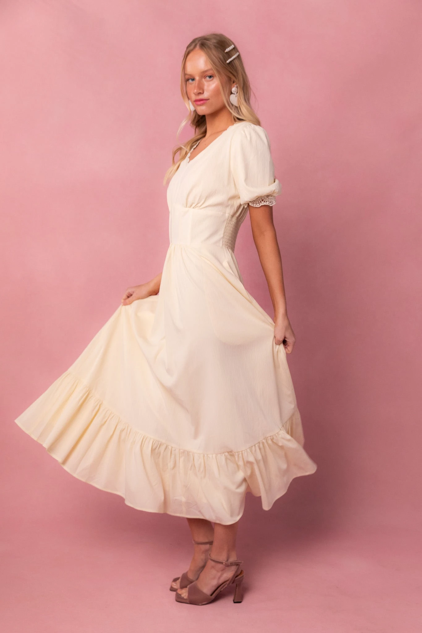 Brooke Dress in Ivory Brooke Dress In Ivory -Ivy City Co brooke ivory 3