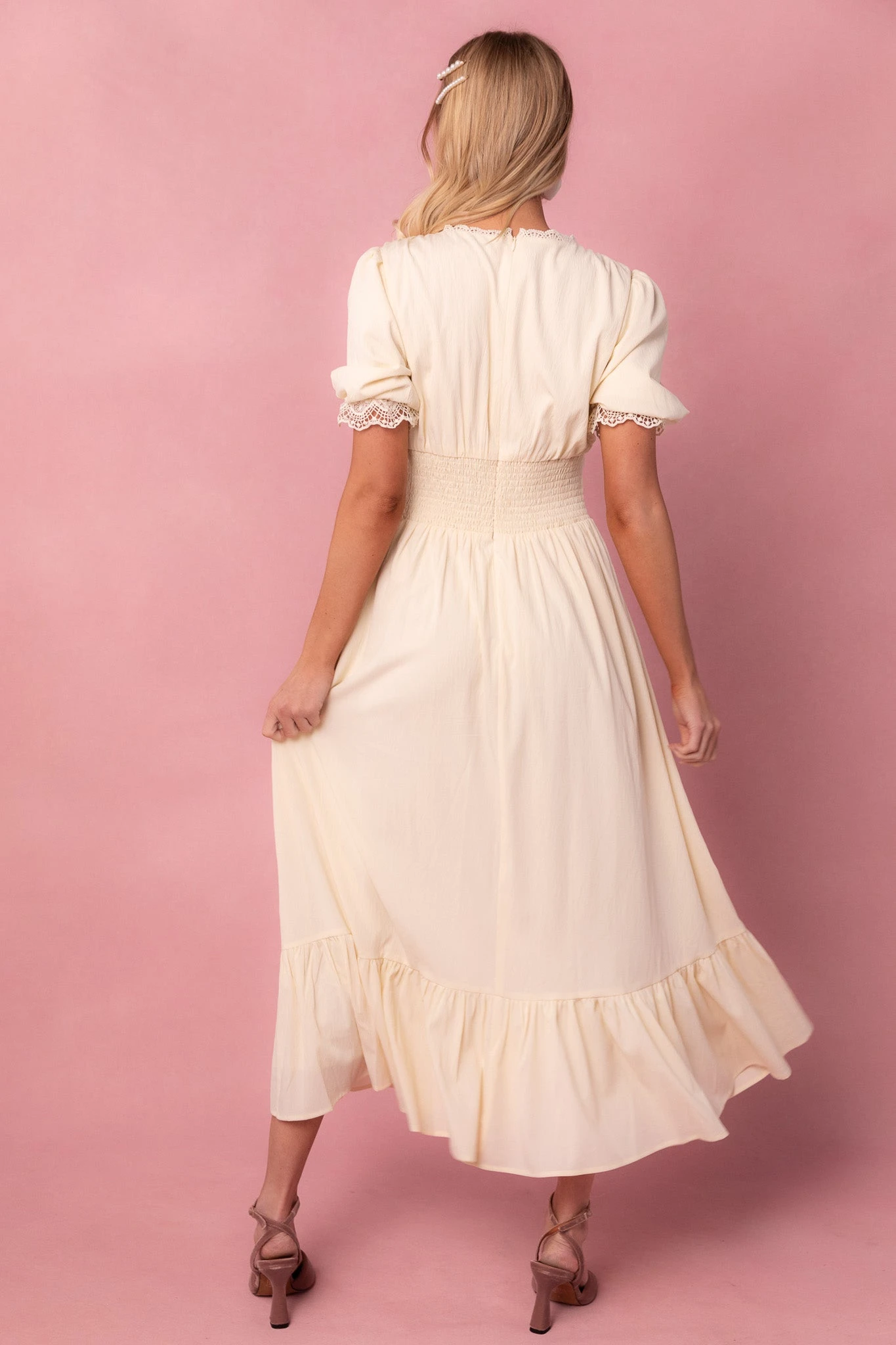 Brooke Dress in Ivory Brooke Dress In Ivory -Ivy City Co brooke ivory 4
