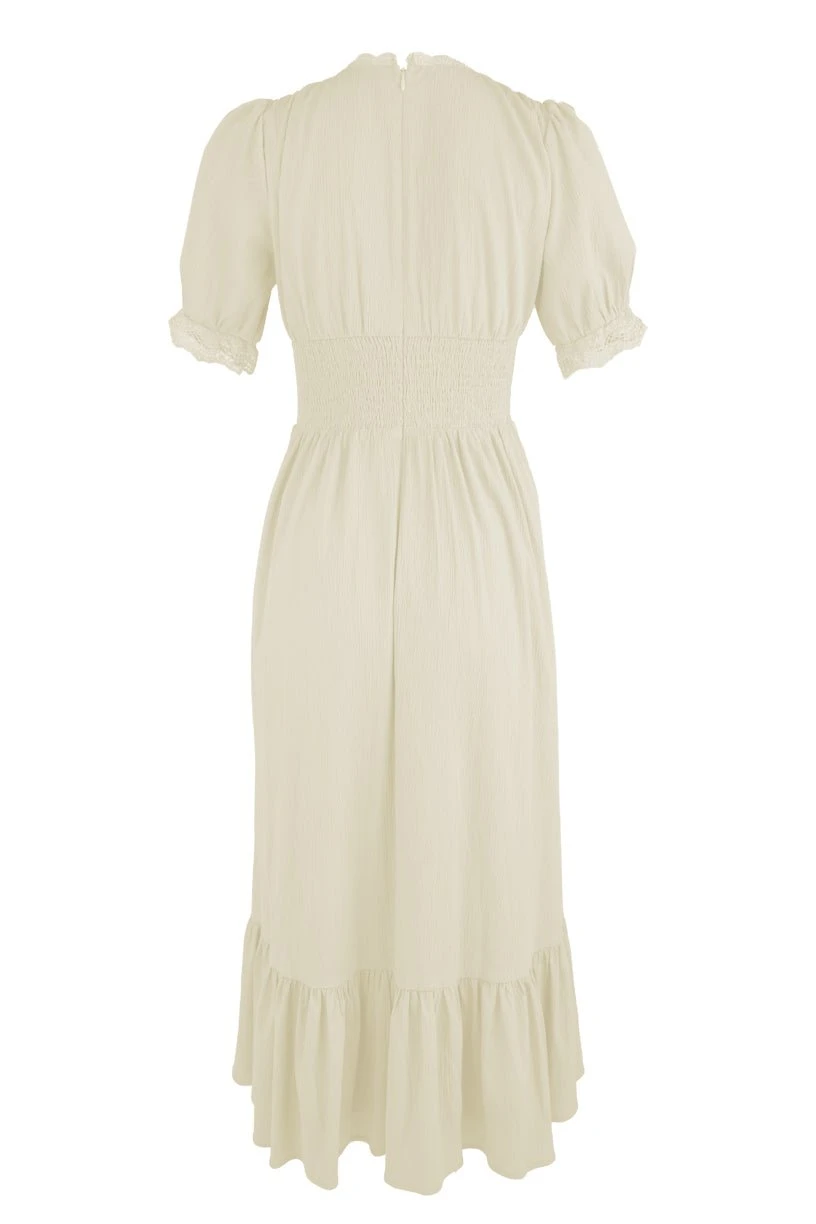Brooke Dress in Ivory Brooke Dress In Ivory -Ivy City Co brooke ivory back 568274