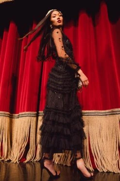 Claire Dress In Black Sequin -Ivy City Co claireblack 16 186792