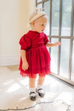 Baby Cosette Dress Set In Red - FINAL SALE -Ivy City Co cosette red baby 5 560904