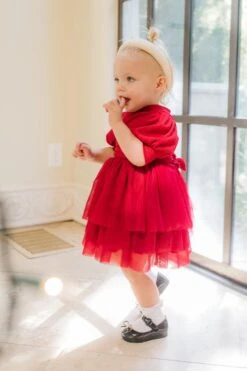 Baby Cosette Dress Set In Red - FINAL SALE -Ivy City Co cosette red baby 7 481793