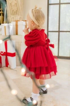 Baby Cosette Dress Set In Red - FINAL SALE -Ivy City Co cosette red baby 8 593495