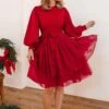 Short Cosette Dress In Red - FINAL SALE -Ivy City Co cosetteshortred 10 154707