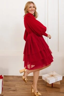 Short Cosette Dress In Red - FINAL SALE -Ivy City Co cosetteshortred 15 311608