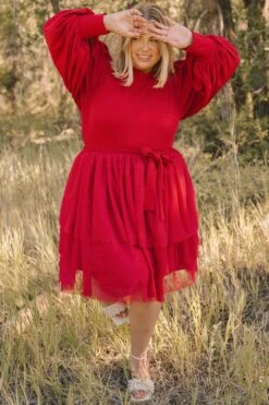 Short Cosette Dress In Red - FINAL SALE -Ivy City Co cosetteshortred 32 526570