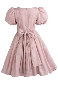 Cupcake Dress In Pink Stripe -Ivy City Co cupcake pinkstripe back 738450