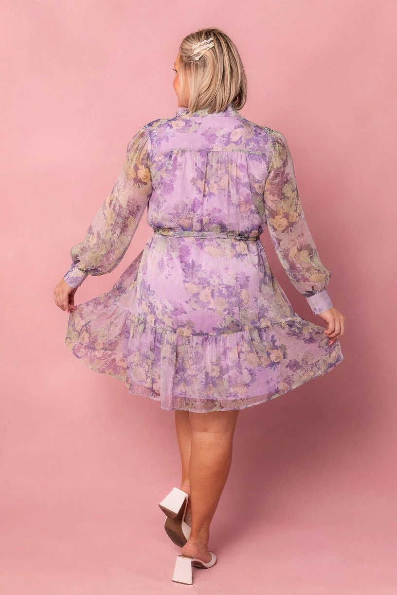 Eleanor Dress in Purple Floral - FINAL SALE Eleanor Dress In Purple Floral - FINAL SALE -Ivy City Co eleanor purple 4 890556