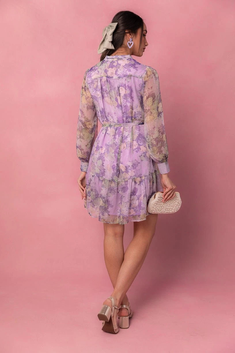 Eleanor Dress in Purple Floral - FINAL SALE Eleanor Dress In Purple Floral - FINAL SALE -Ivy City Co eleanorpurple 05 139305