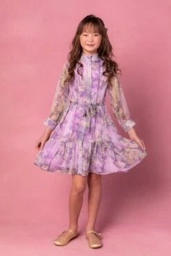 Ivy City Co 14 Mini Eleanor Dress In Purple Floral - FINAL SALE