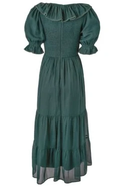 Gracie Dress In Emerald Chiffon - FINAL SALE -Ivy City Co gracieEmerald back 774949