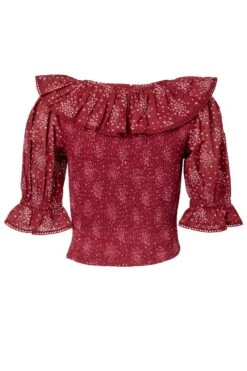 Gracie Top In Wine Floral - FINAL SALE -Ivy City Co gracieWineTop back 194909