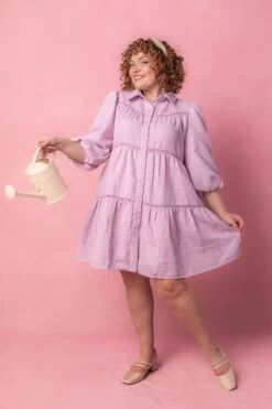 Jojo Dress In Purple Tweed -Ivy City Co jojopurple studio easter24 1 651847