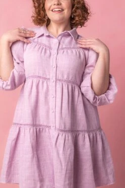 Jojo Dress In Purple Tweed -Ivy City Co jojopurple studio easter24 5 395799