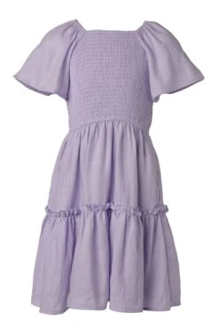 Mini Lennon Dress In Lavender -Ivy City Co lennon purple mini front 475671