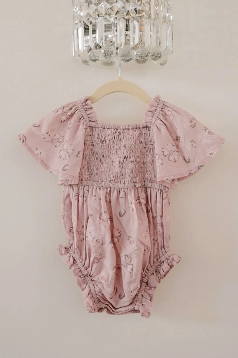Baby Lennon Romper in Dusty Pink Baby Lennon Romper In Dusty Pink -Ivy City Co lennonbaby 5 235263