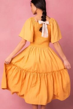 Lennon Dress In Mustard -Ivy City Co lennone studio 04 875405