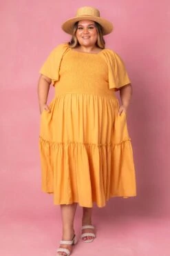 Lennon Dress In Mustard -Ivy City Co lennone studio 05 463052
