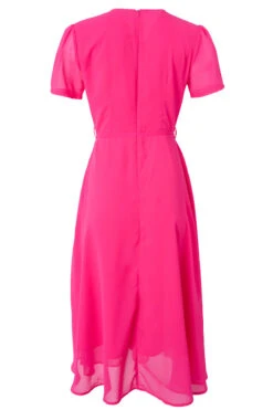 Lucy Dress In Hot Pink -Ivy City Co lucky hotpink back