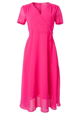 Lucy Dress In Hot Pink -Ivy City Co lucy hotpink front