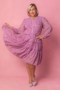 Lydia Dress In Pink Floral -Ivy City Co lydia Studio Easter24 1 518565