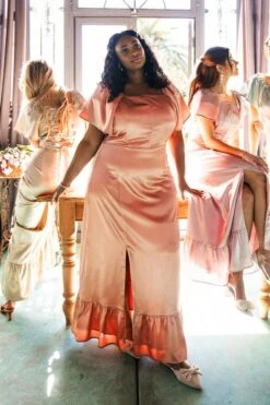 Maddie Dress In Apricot Crush Satin 7 Maddie Dress In Apricot Crush Satin -Ivy City Co maddie2 320083