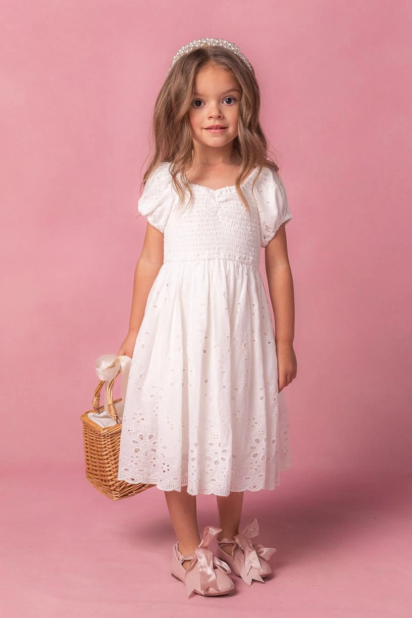Mini Marigold Dress in White Eyelet Mini Marigold Dress In White Eyelet -Ivy City Co marigold Studio Easter24 1 192954