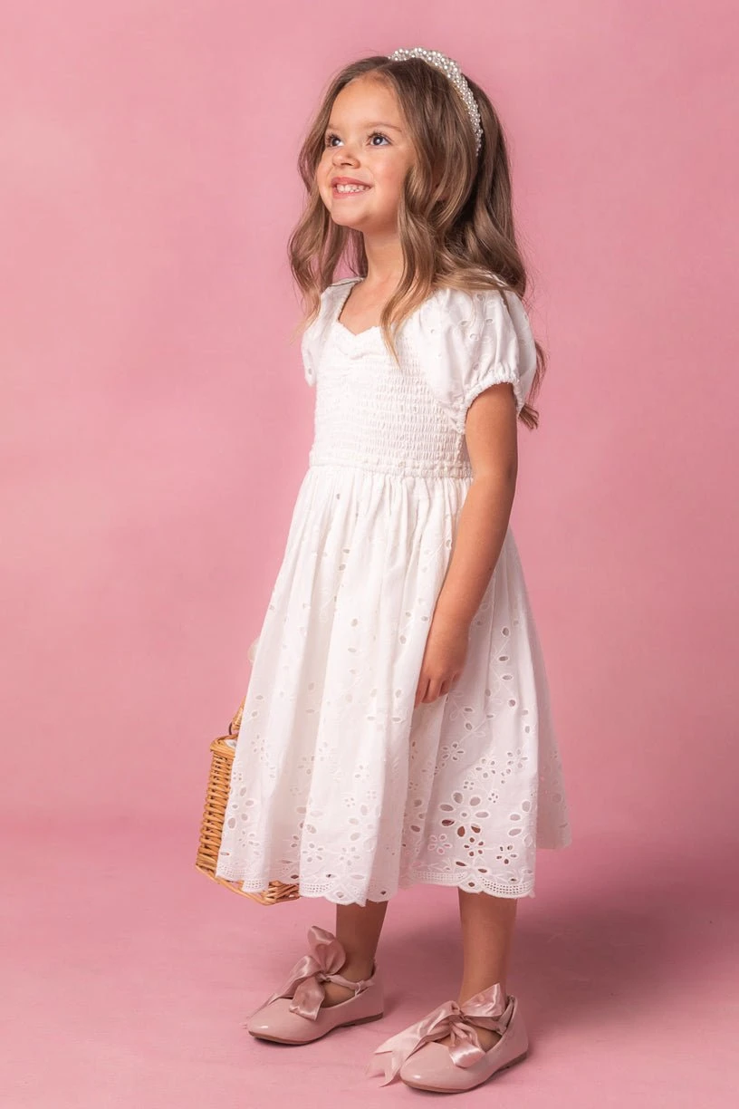 Mini Marigold Dress in White Eyelet Mini Marigold Dress In White Eyelet -Ivy City Co marigold Studio Easter24 2 193422