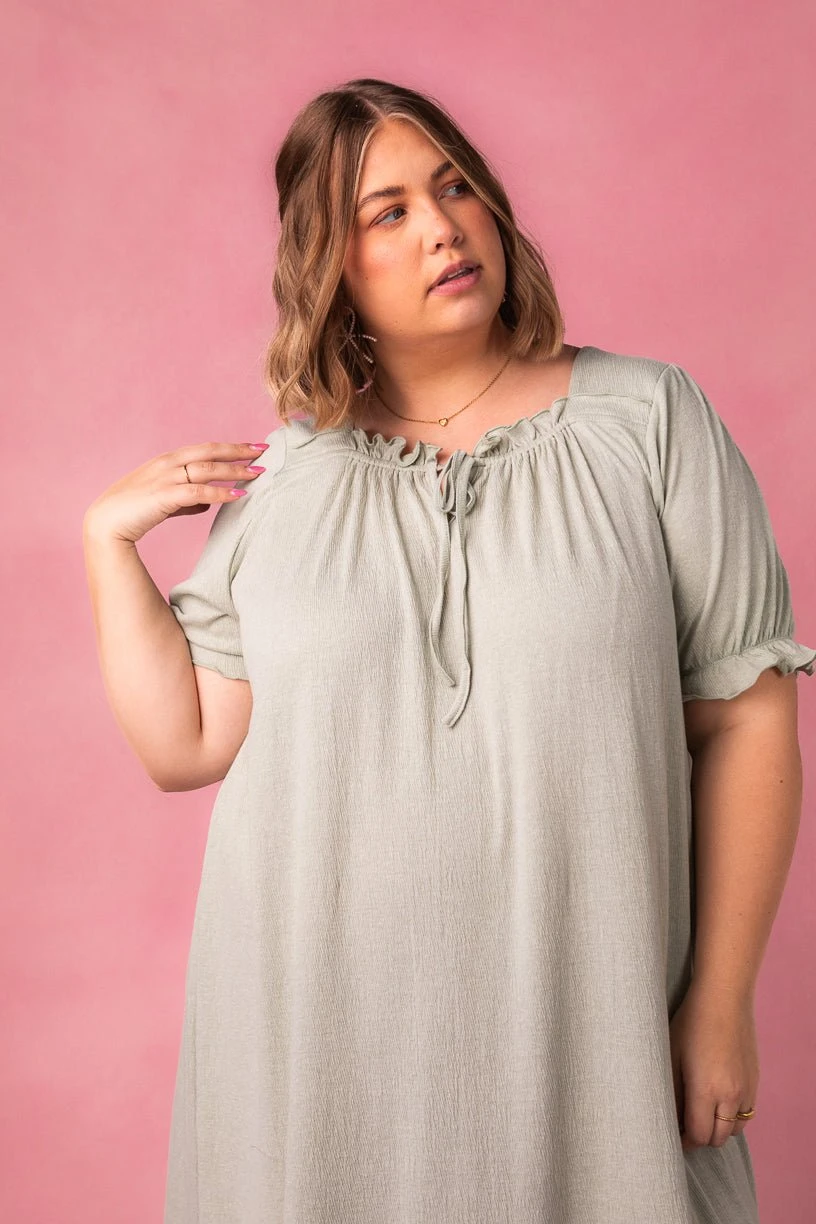 Petra Short Sleeve Night Dress in Green Petra Short Sleeve Night Dress In Green -Ivy City Co petrashort studio 05 512699