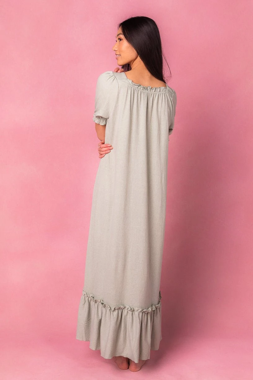 Petra Short Sleeve Night Dress in Green Petra Short Sleeve Night Dress In Green -Ivy City Co petrashort studio 09 112625