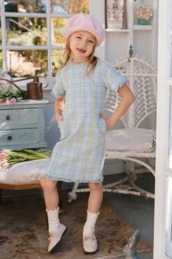 Mini Reese Shift Dress In Periwinkle Blue -Ivy City Co reese Studio Easter24 414652