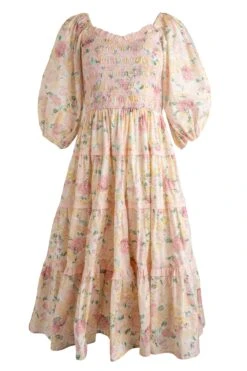 Roselyn Dress In Pastel Floral -Ivy City Co roselyn front