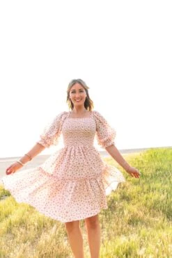 Short Madeline Dress In Pink - FINAL SALE 11 Short Madeline Dress In Pink - FINAL SALE -Ivy City Co short madeline pink 04 150252