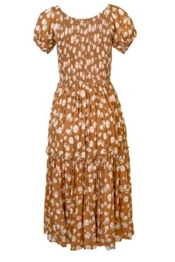 Sienna Dress In Brown Floral -Ivy City Co siennabrown ghost F23 3 314741