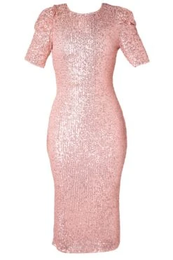 Starling Dress In Rose Gold Sequin 4 Starling Dress In Rose Gold Sequin -Ivy City Co starlingRose front 862151