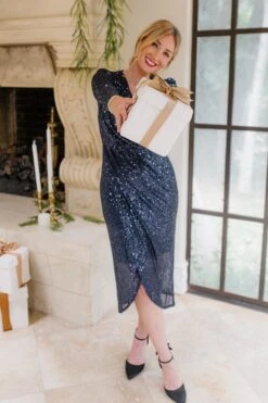 Starstruck Dress In Navy - FINAL SALE -Ivy City Co starstruck navy 08 822825