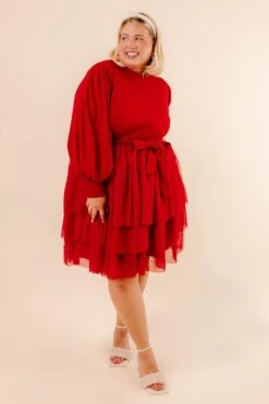 Short Cosette Dress In Red - FINAL SALE -Ivy City Co studio 023 257159